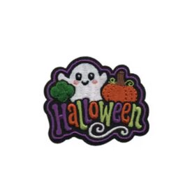 GIRL SCOUTS OF THE USA Halloween Ghost and Pumpkin Iron-on Patch