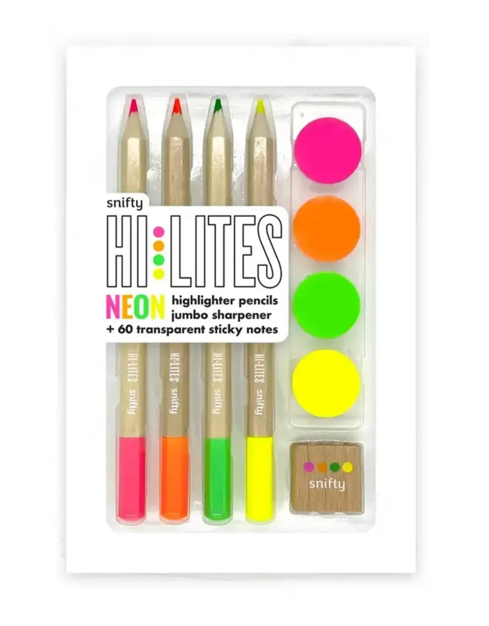 Hi Lites Set Neon Set/4 Pencil Highlighters & Sticky Notes