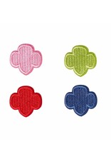 Bright Color Embroidered Trefoil Pins Set/4