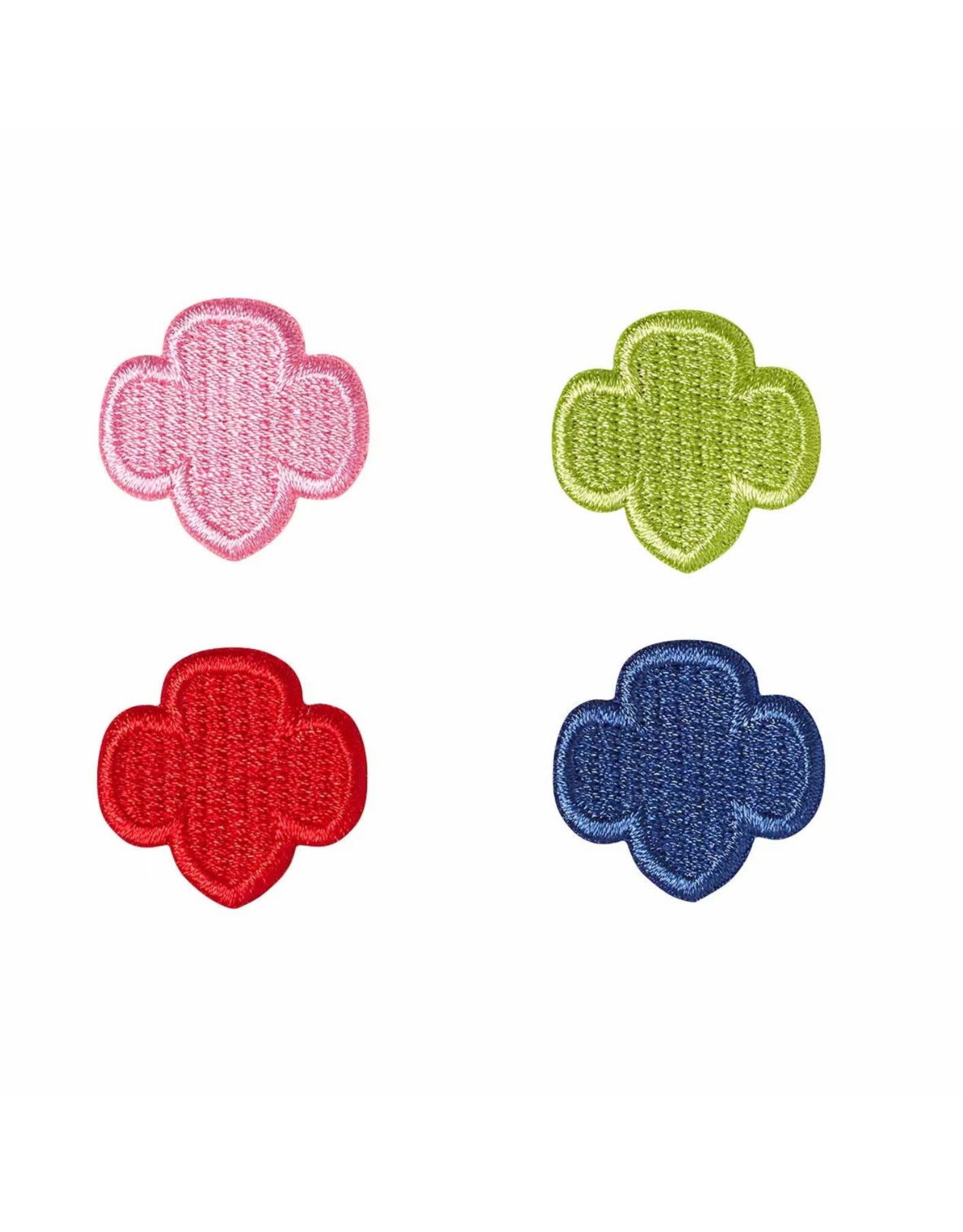 Bright Color Embroidered Trefoil Pins Set/4