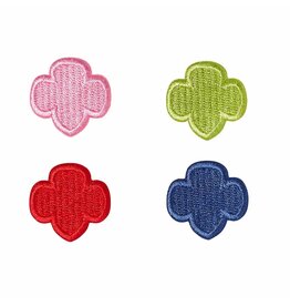 Bright Color Embroidered Trefoil Pins Set/4