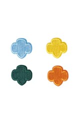 Classic Color Embroidered Trefoil Pins Set/4
