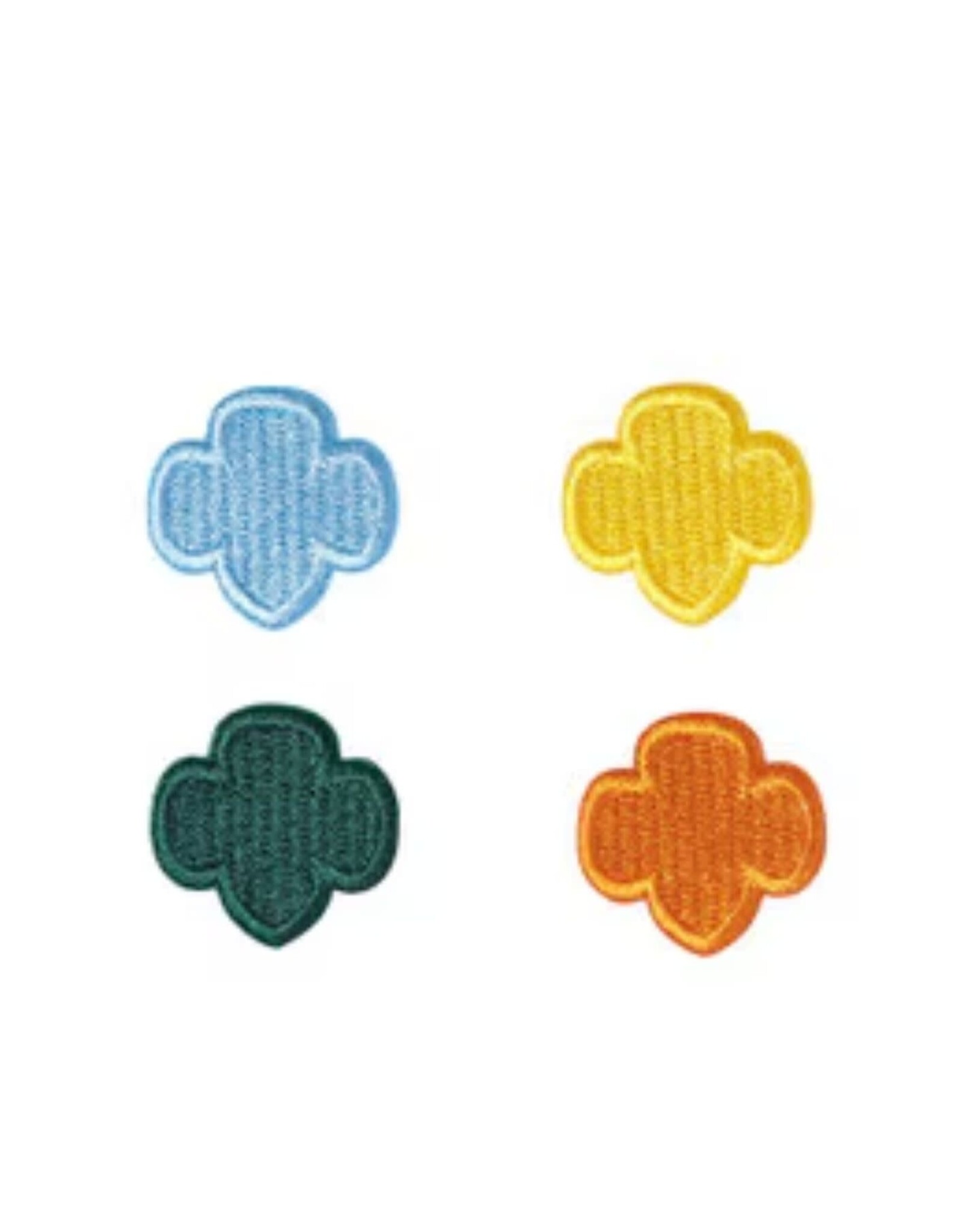 Classic Color Embroidered Trefoil Pins Set/4
