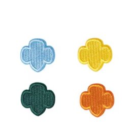 Classic Color Embroidered Trefoil Pins Set/4