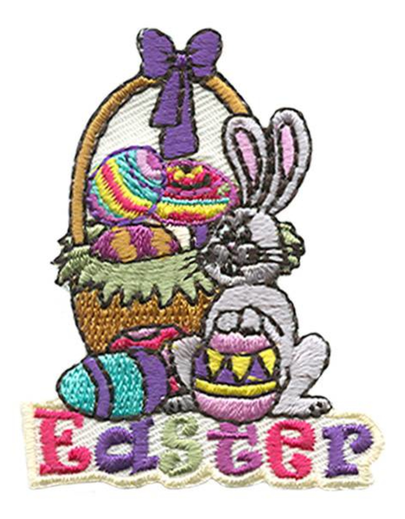 Advantage Emblem & Screen Prnt *Easter Bunny with Basket Fun Patch