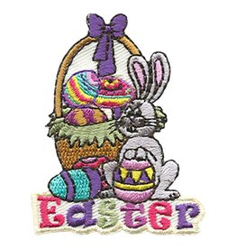 Advantage Emblem & Screen Prnt *Easter Bunny with Basket Fun Patch