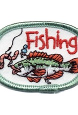 Advantage Emblem & Screen Prnt Fishing (Fish w/ Worm)Oval Fun Patch