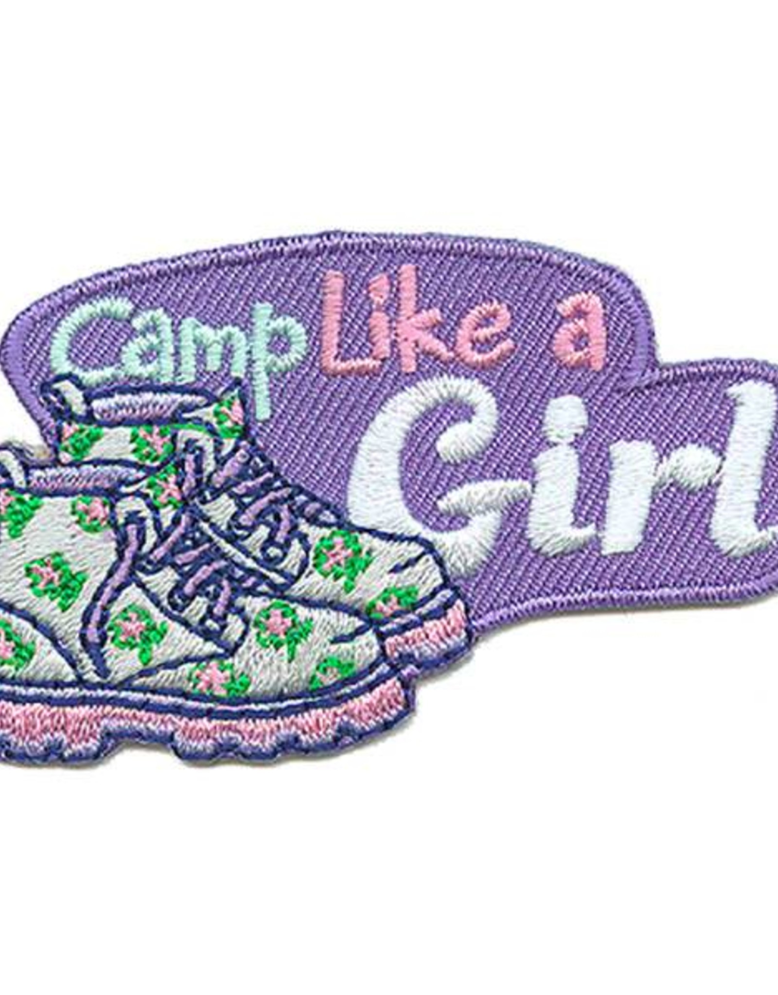 Advantage Emblem & Screen Prnt *Camp Like a Girl Boots Fun Patch