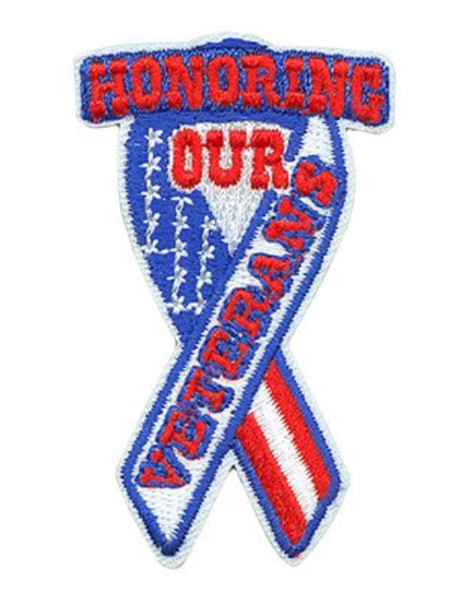 Advantage Emblem & Screen Prnt *Honoring Our Veterans Flag Ribbon Fun Patch