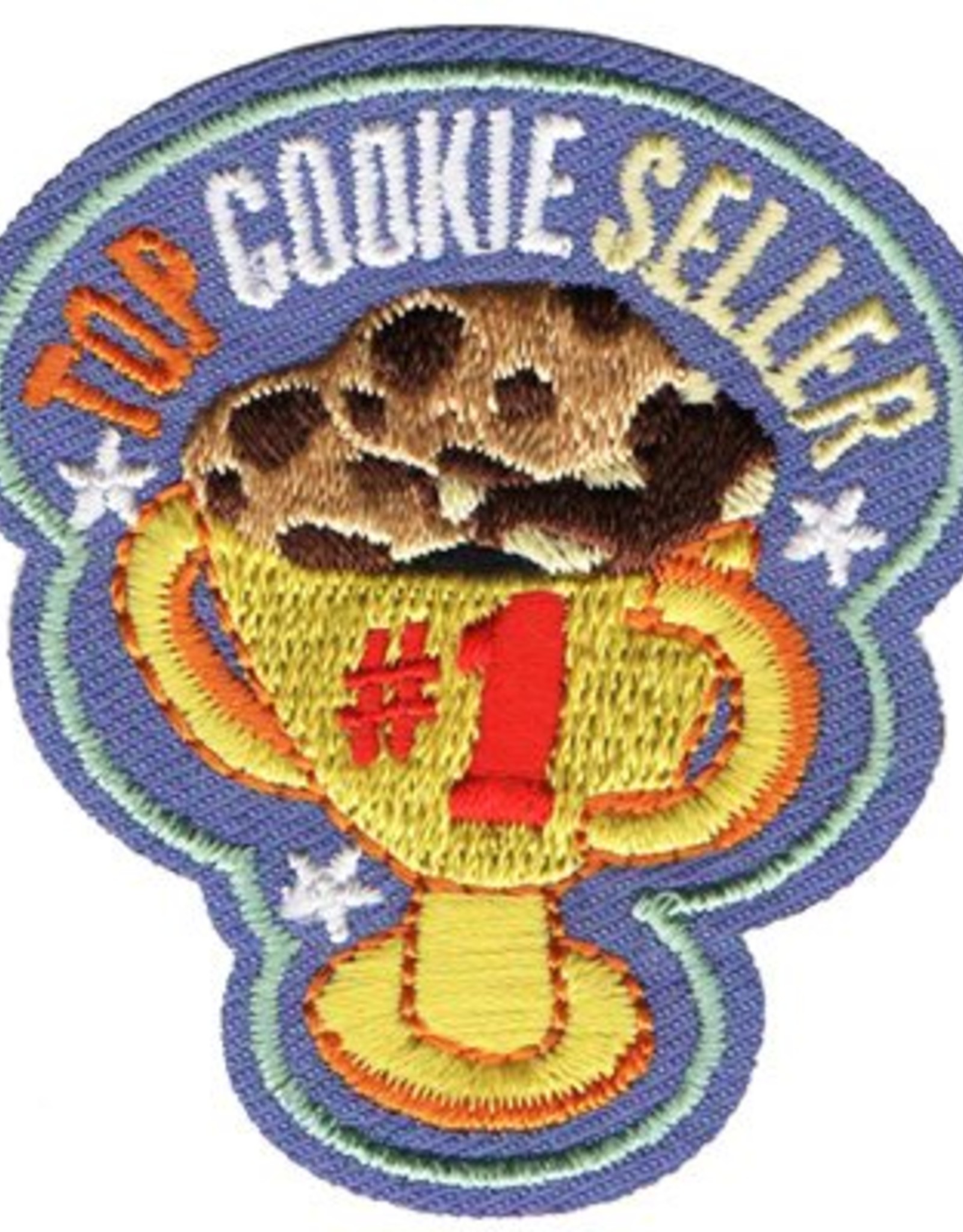 Advantage Emblem & Screen Prnt Top Cookie Seller Trophy Fun Patch