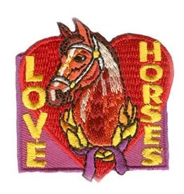 Advantage Emblem & Screen Prnt Love Horses Fun Patch