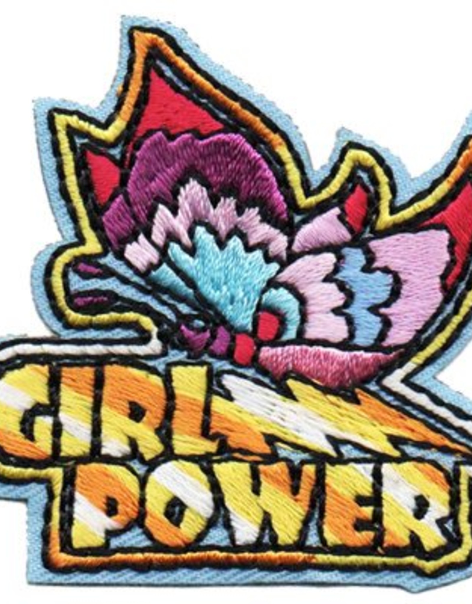 Advantage Emblem & Screen Prnt Girl Power Butterfly Fun Patch