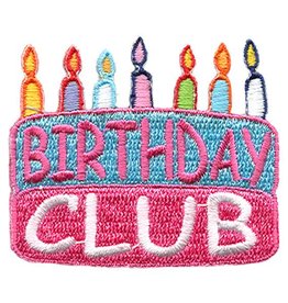 Advantage Emblem & Screen Prnt *Birthday Club Cake w/ Candles Fun Patch