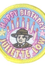 Advantage Emblem & Screen Prnt *Happy Birthday Juliette Low Fun Patch