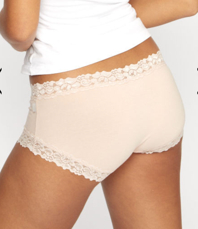 PARISIENNE COTTON LACE BOYLEG BRIEF