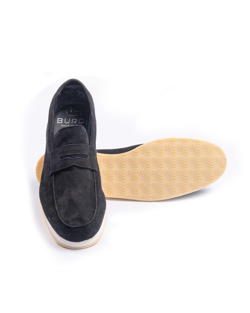 black suede moccasins