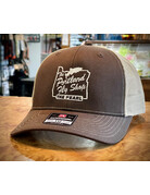 The Portland Fly Shop Portland Fly Shop Trucker Hat, Stag Logo, Brown/ Khaki