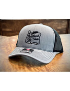 The Portland Fly Shop Portland Fly Shop Trucker Hat, Stag Logo, Grey/ Black