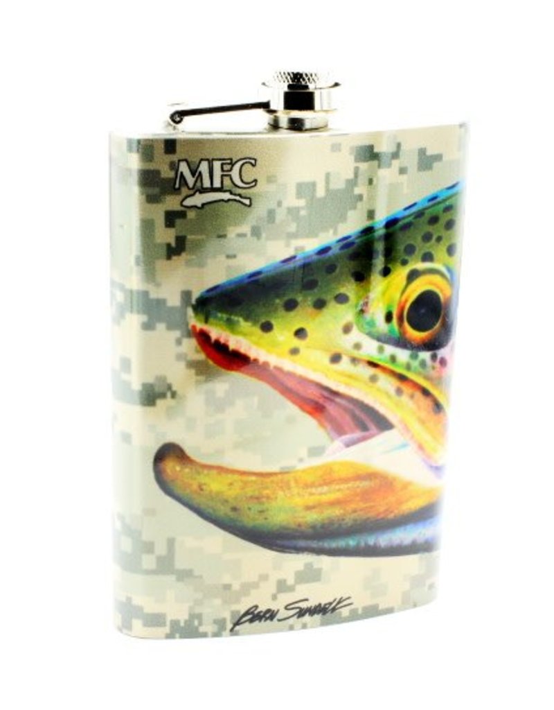 Montana Fly Company Stainless Steel Hip Flask Sundell's Winter Rainbow