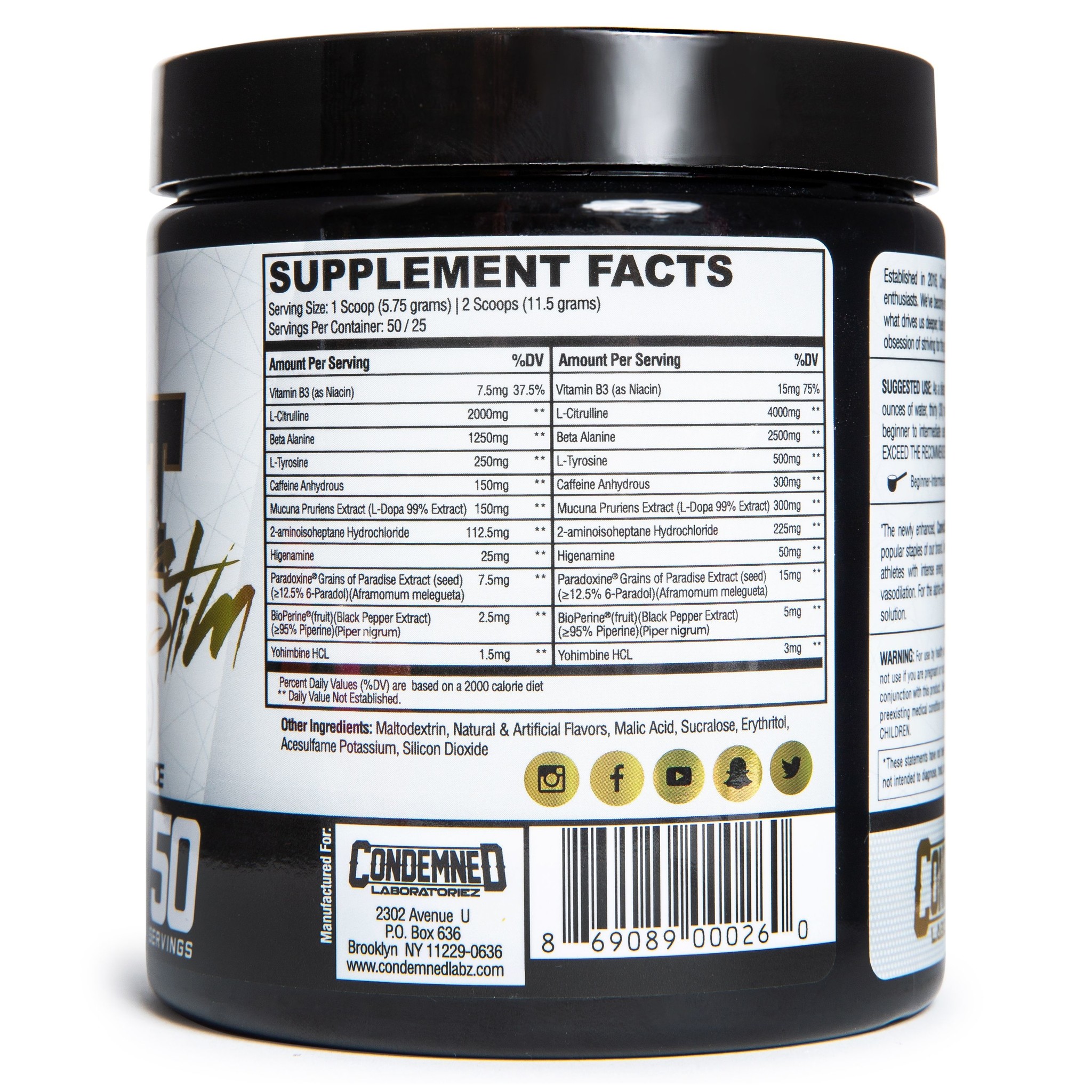 Condemned Laboratoriez Convict Stim Pre Workout Philly Gainz Philly Gainz