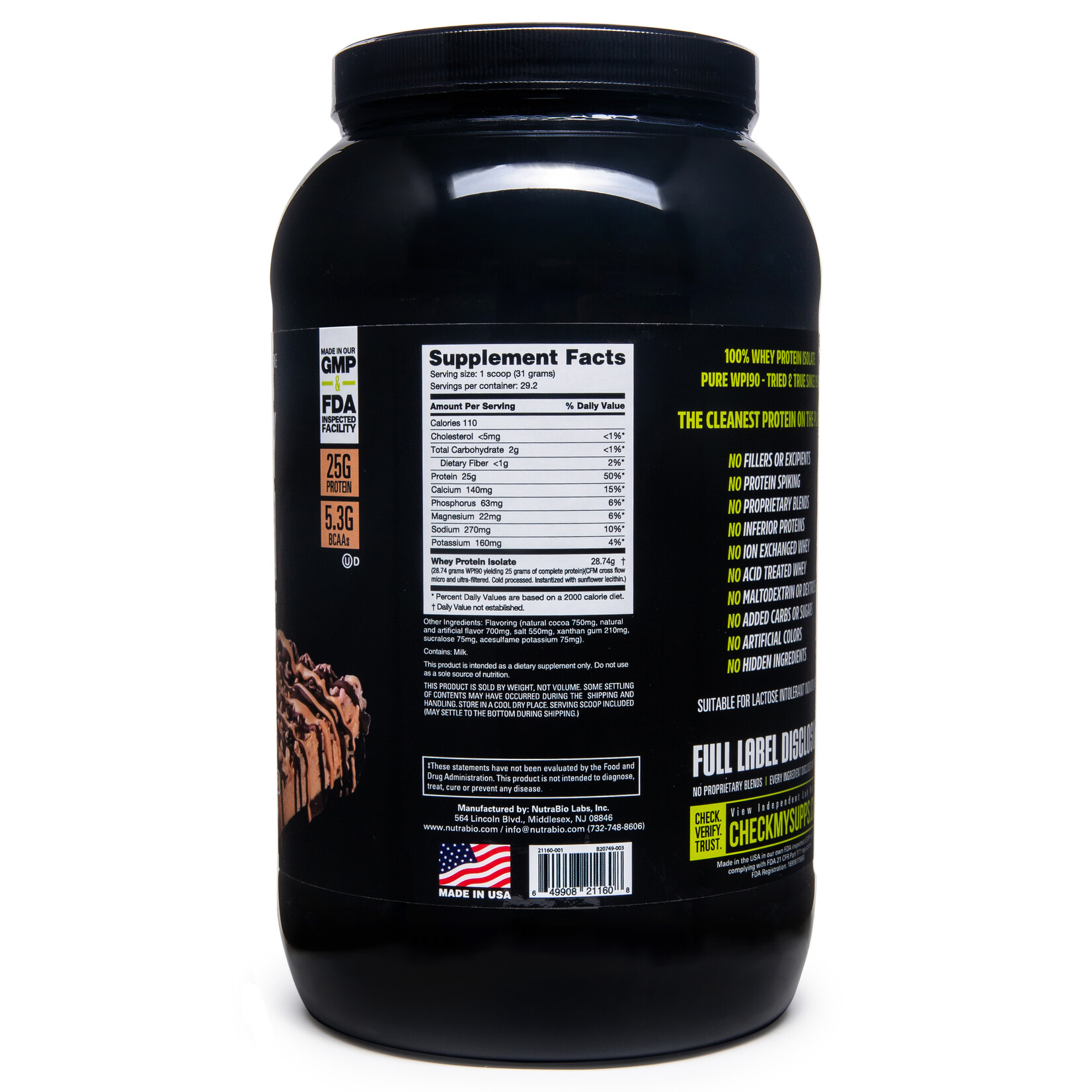 Nutrabio Nutrabio Whey Protein Isolate Powder