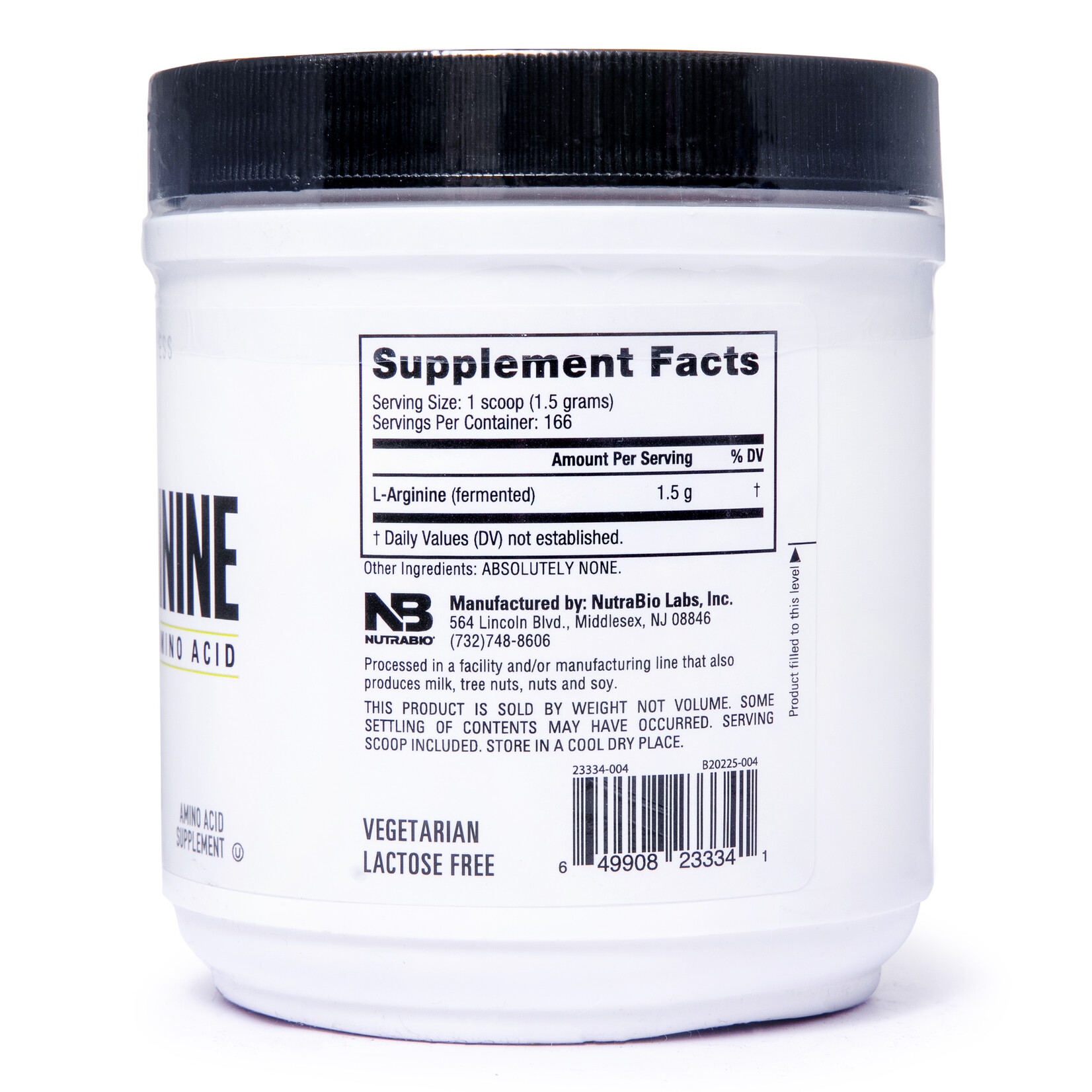 Nutrabio Pure Fermented L-Arginine (250G)