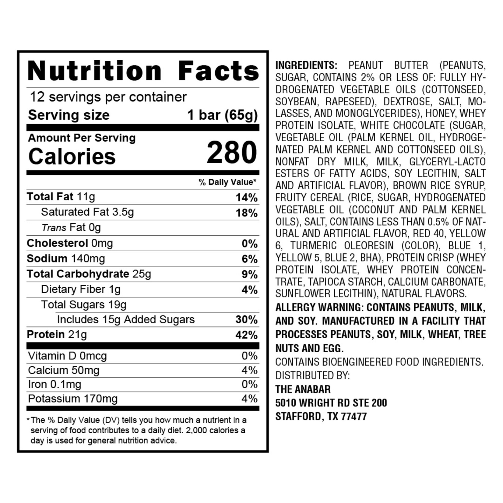 anabar Anabar Whole Food Performance Bar