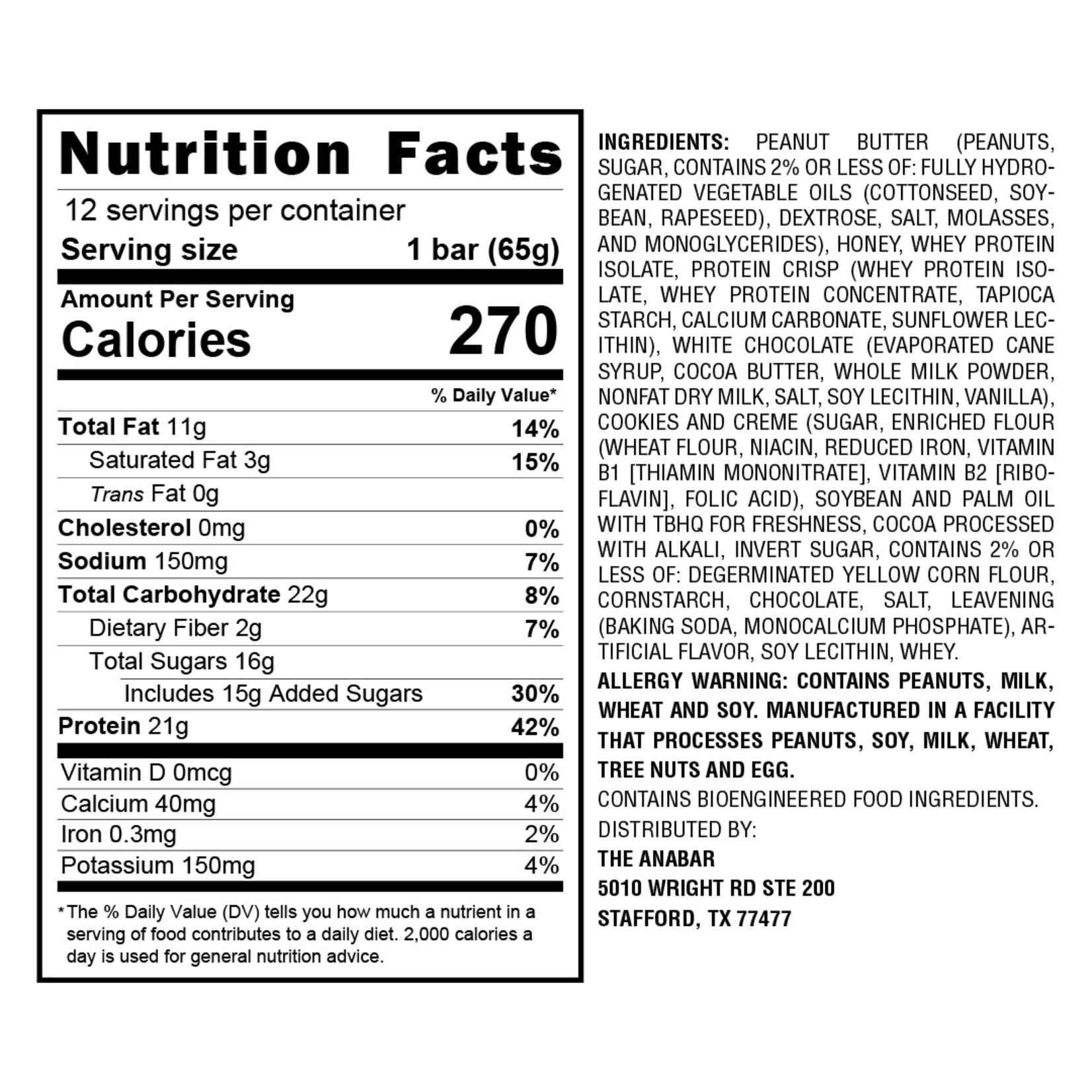 anabar Anabar Whole Food Performance Bar