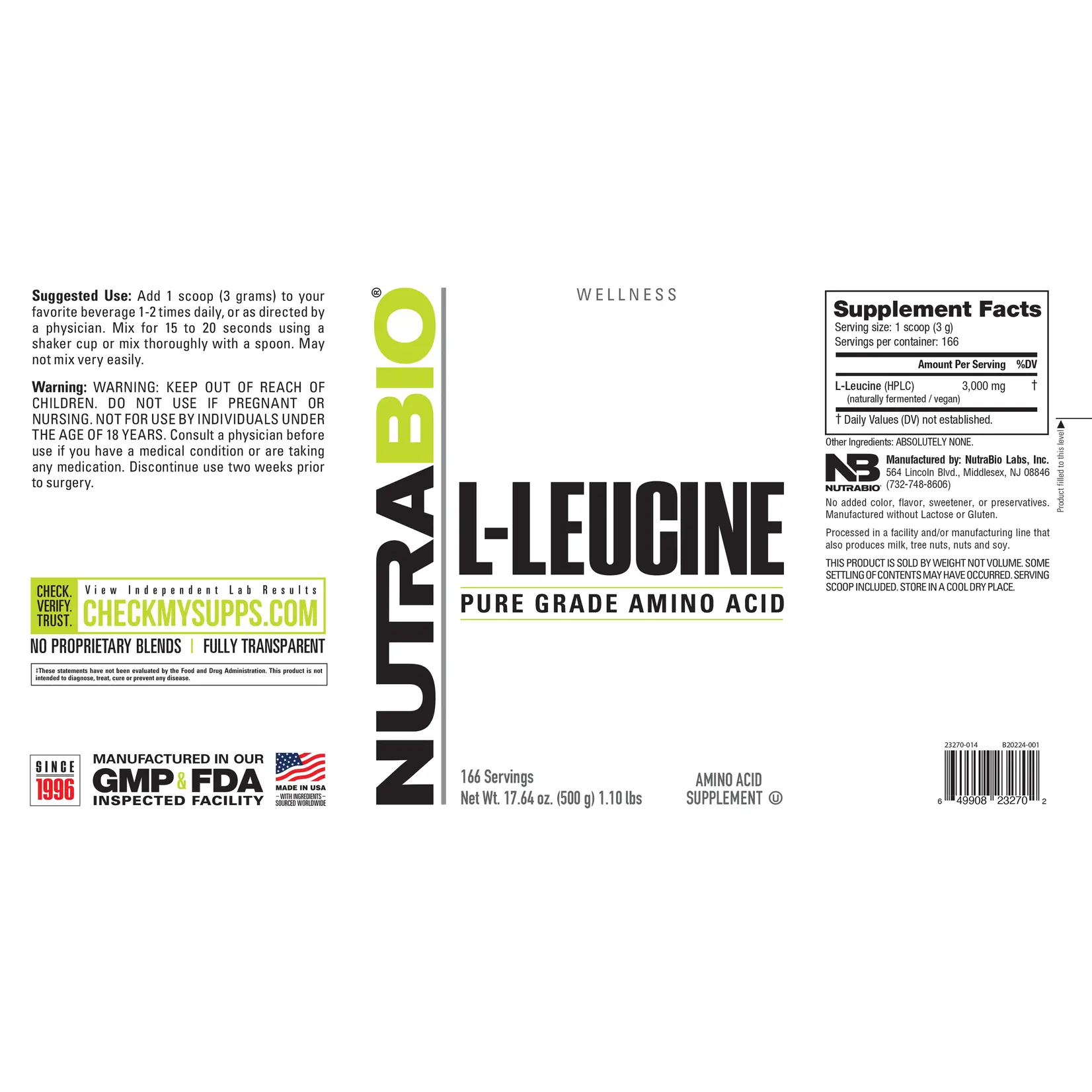 Nutrabio L-Leucine