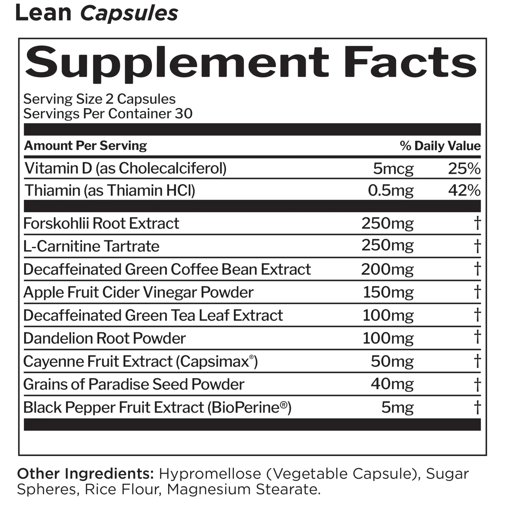 Rule 1 Lean Non Stim Weight Management