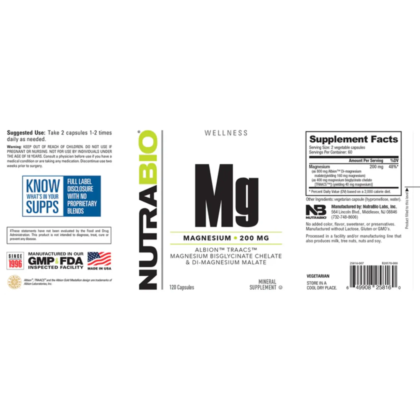 Nutrabio Magnesium Complex 200mg