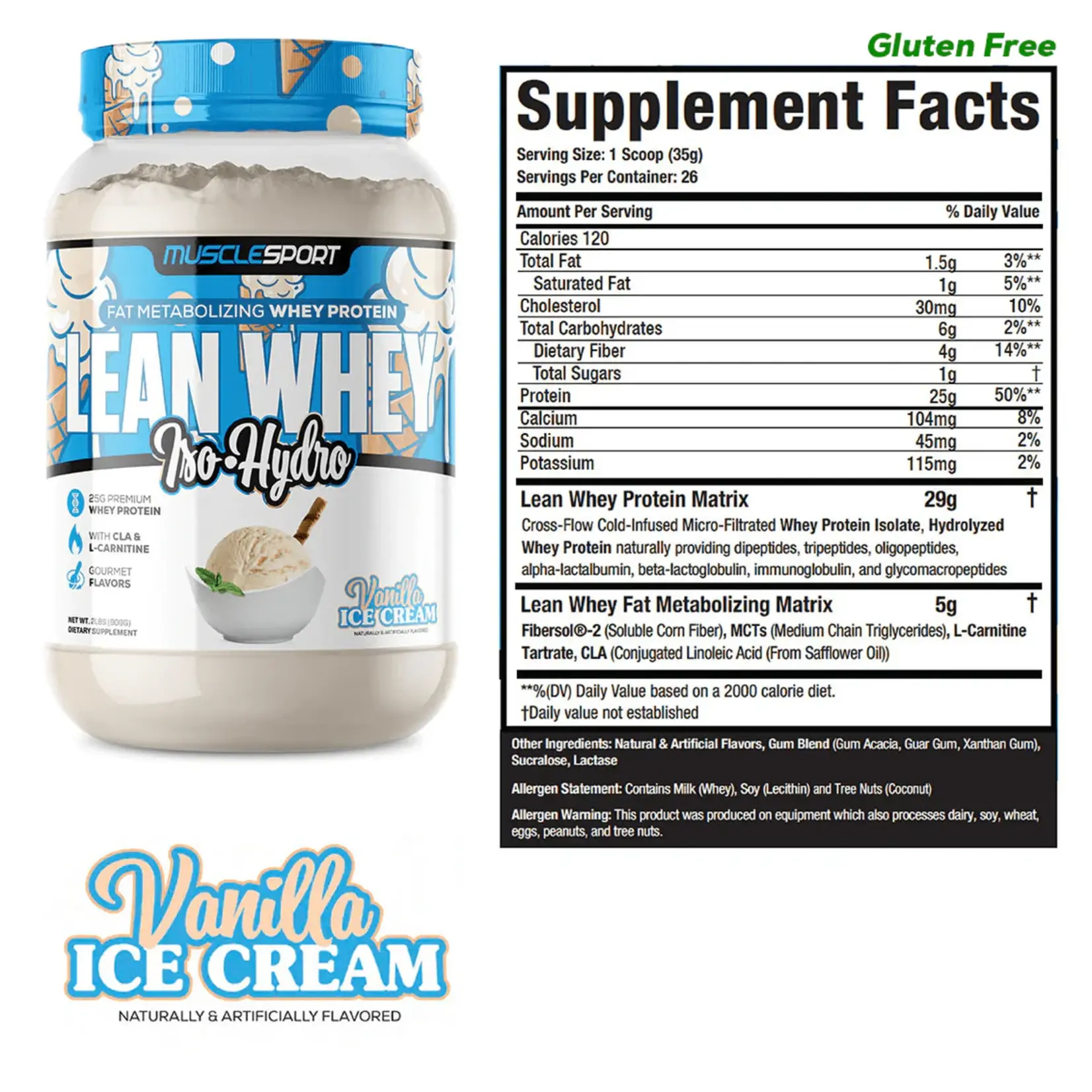 Musclesport Lean Whey ISO Hydro Gourmet Protein