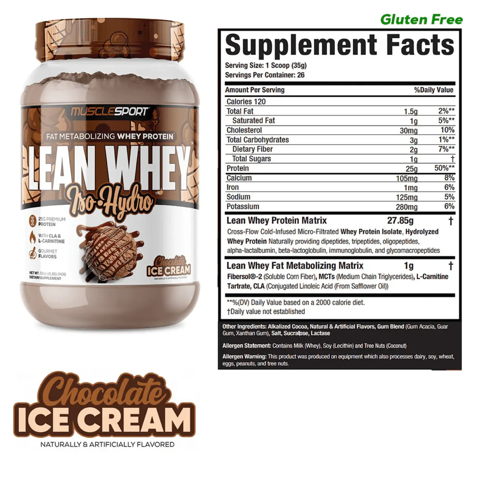 Musclesport Lean Whey ISO Hydro Gourmet Protein