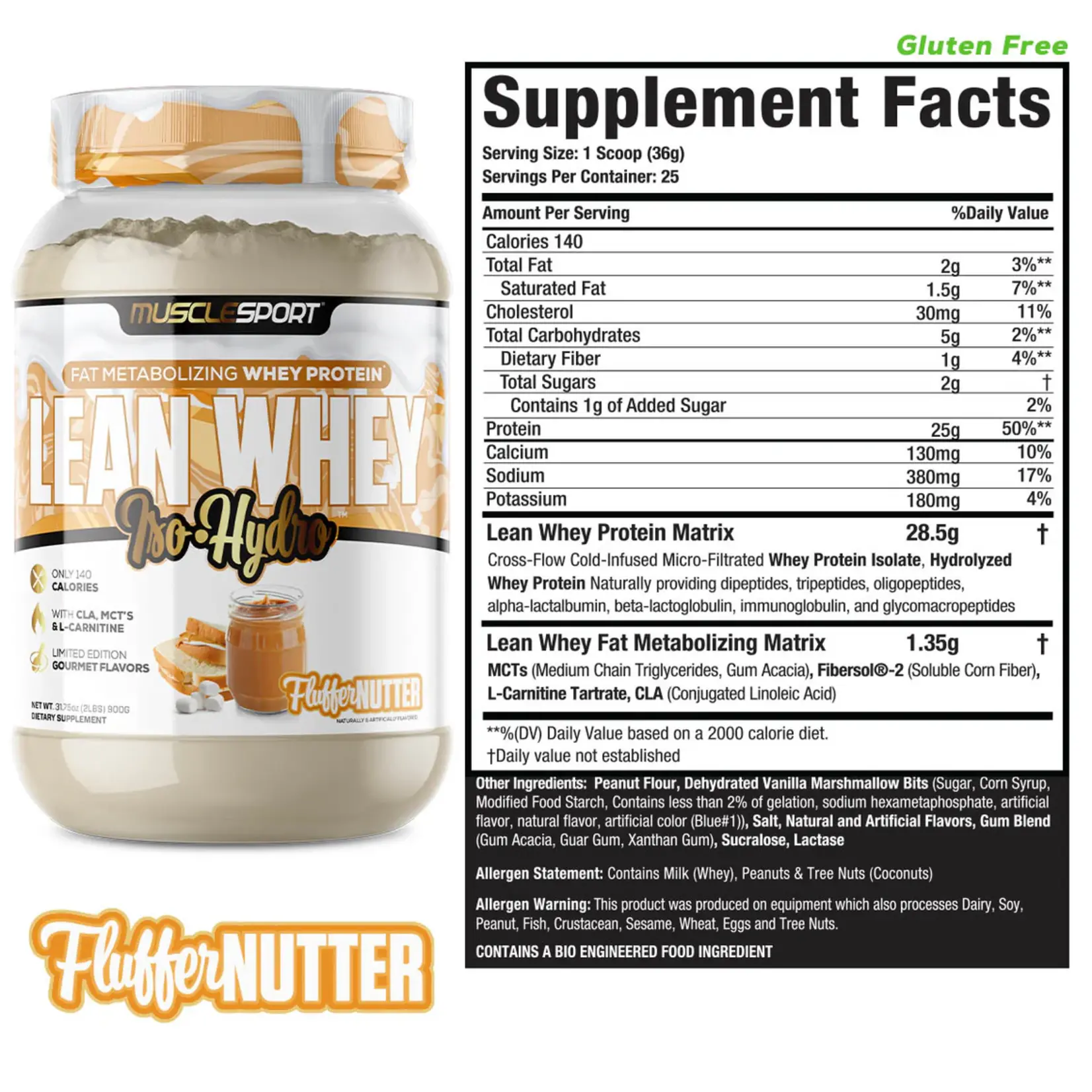 Musclesport Lean Whey ISO Hydro Gourmet Protein