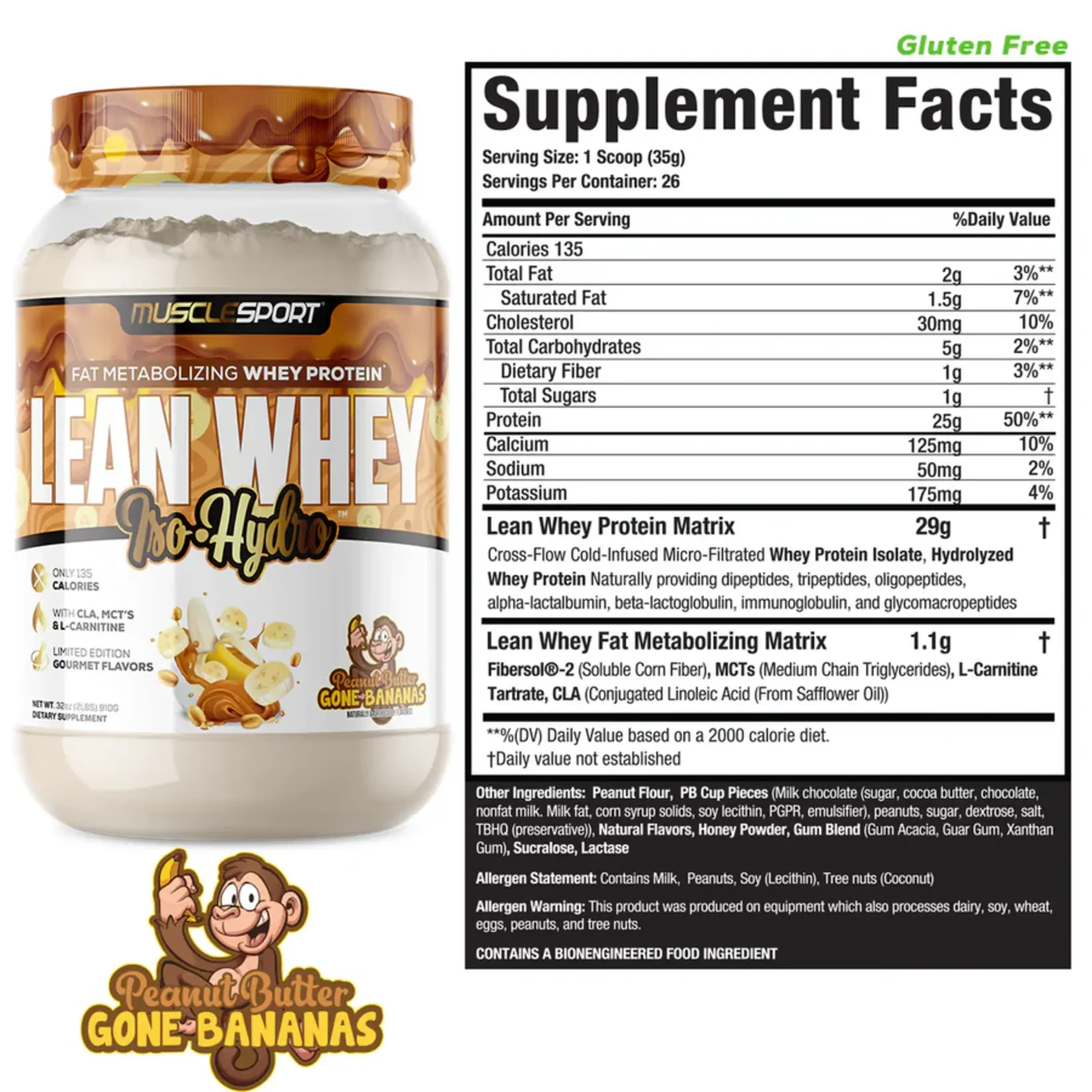 Musclesport Lean Whey ISO Hydro Gourmet Protein