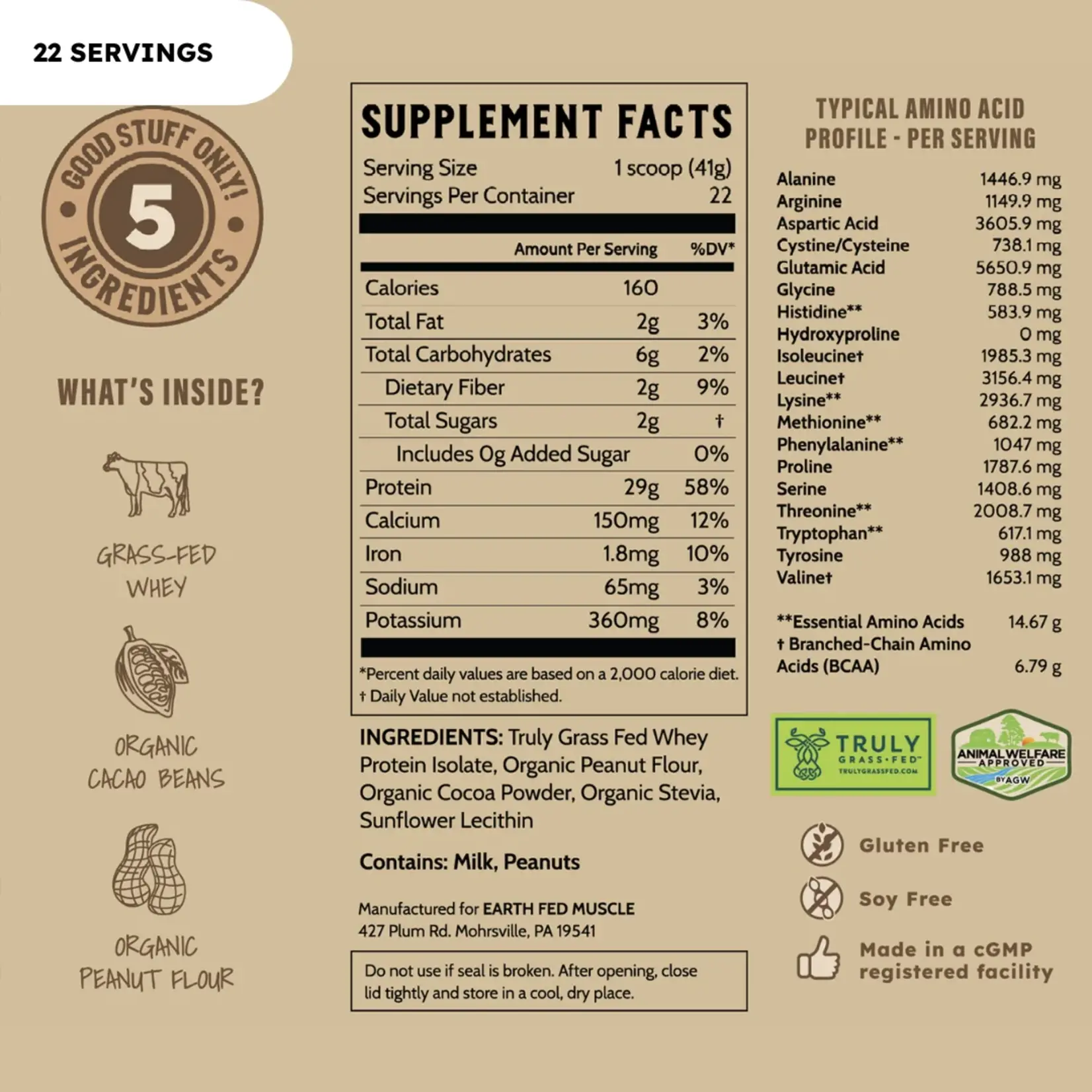 Earth Fed Muscle Earth Fed Muscle Grass Fed Whey Protein