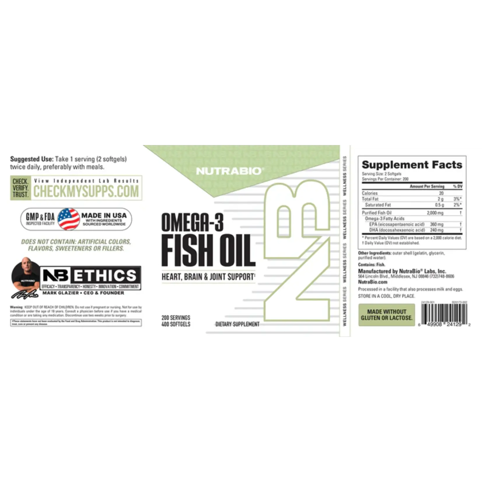 Nutrabio Nutrabio Omega 3 Fish Oil