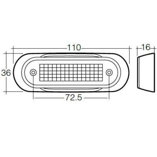 Narva 10-30V - Model 8 L.E.D Front End Outline Marker Lamp (Amber) w/ Grey Deflector Base (Blister Pack)