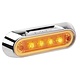 Narva 10-30V - Model 8 L.E.D Front End Outline Marker Lamp (Amber) w/ Chrome Deflector Base (Blister Pack)