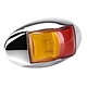 Narva 10-33V - Model 14 L.E.D Side Marker Lamp (Red/Amber) w/ Oval Chrome Deflector Base & 0.5m Cable