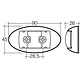 Narva 10-33V - Model 14 L.E.D Side Marker Lamp (Red/Amber) w/ Oval Chrome Deflector Base & 0.5m Cable