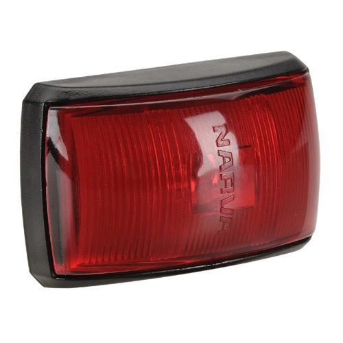 Narva 10-33V - Model 14 L.E.D Rear End Outline Marker Lamp (Red) w/ Black Deflector Base & 0.5m Cable