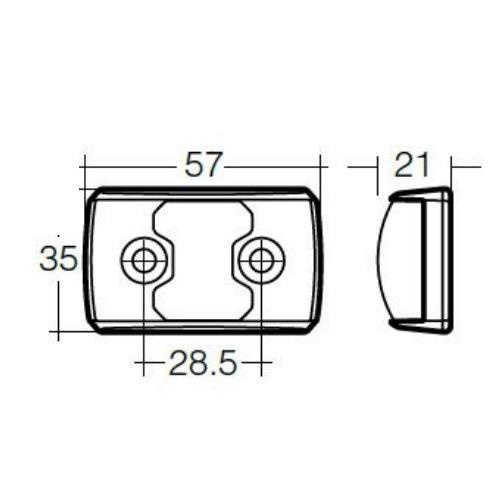 Narva 10-33V - Model 14 L.E.D Rear End Outline Marker Lamp (Red) w/ Black Deflector Base & 0.5m Cable (Blister Pack)