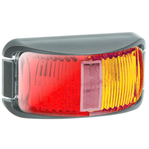 Narva 9-33V - Model 16 L.E.D Side Marker Lamp (Red/Amber) w/ Black Deflector Base & 0.5m Cable