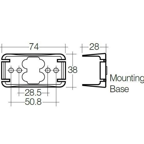 Narva 9-33V - Model 16 L.E.D Front End Outline Marker Lamp (White) w/ Black Deflector Base & 2.5m Cable