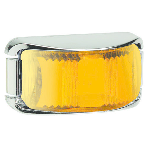 Narva 9-33V - Model 16 L.E.D Front End Outline Marker or External Cabin Lamp (Amber) w/ Chrome Deflector Base & 0.5m Cable