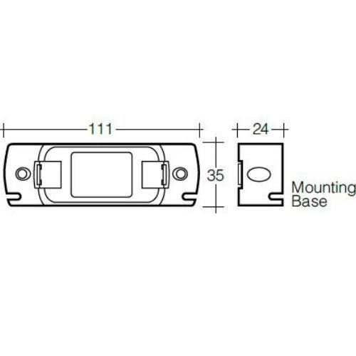 Narva 9-33V - Model 16 L.E.D Rear End Outline Marker Lamp (Red) w/ White Header Base Mount & 0.5m Cable