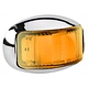 Narva 9-33V - Model 16 L.E.D Side Direction Indicator Lamp (Amber) w/ Oval Chrome Deflector Base & 0.5m Cable