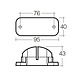 Narva 9-33V - Model 16 - 3 L.E.D Licence Plate Lamp in Low Profile Black Housing & 0.5m Cable
