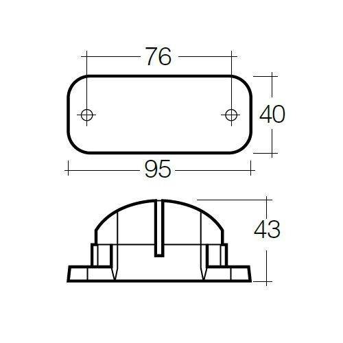 Narva 9-33V - Model 16 - 3 L.E.D Licence Plate Lamp in Low Profile Black Housing & 0.5m Cable